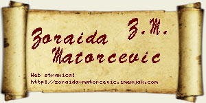 Zoraida Matorčević vizit kartica